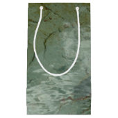 水で覆われた岩スラブの自然写真 スモールペーパーバッグ (正面)