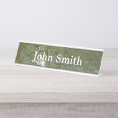 水で覆われた岩スラブの自然写真 デスクネームプレート (正面)