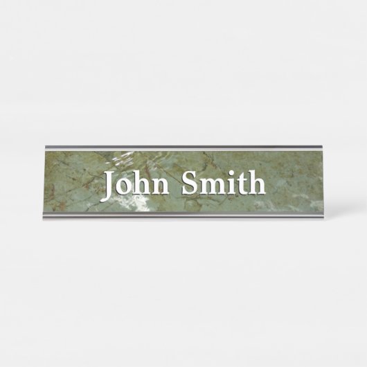 水で覆われた岩スラブの自然写真 デスクネームプレート (正面)