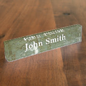 水で覆われた岩スラブの自然写真 デスクネームプレート (側面)