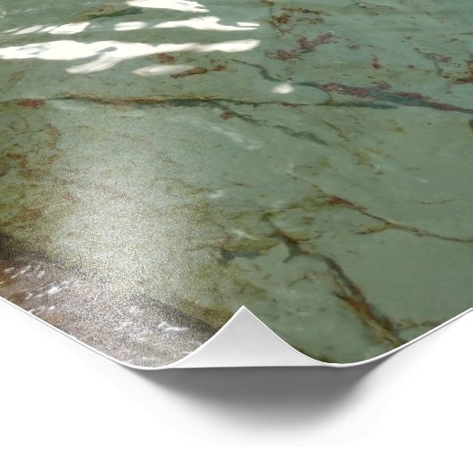 水で覆われた岩スラブの自然写真 フォトプリント (角)