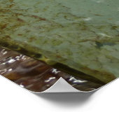 水で覆われた岩スラブの自然写真 ポスター (角)