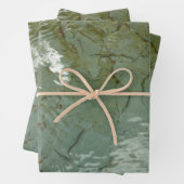 水で覆われた岩スラブの自然写真 ラッピングペーパーシート (インサイチュ)