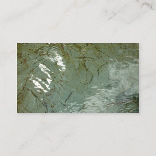 水で覆われた岩スラブの自然写真 名刺 (裏面)