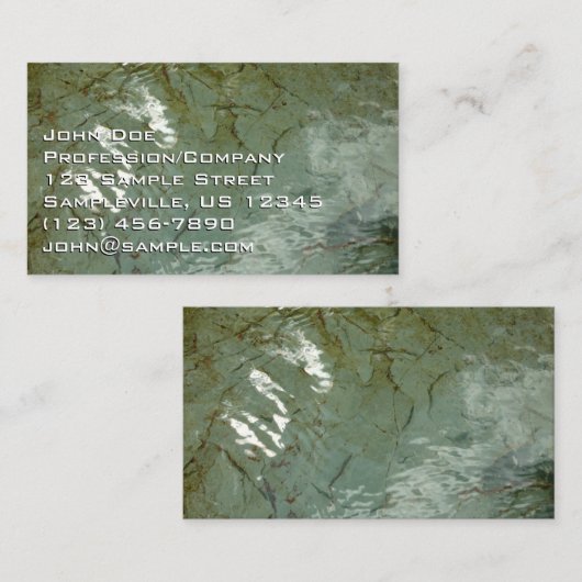 水で覆われた岩スラブの自然写真 名刺 (正面/裏面)