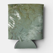 水で覆われた岩スラブの自然写真 缶クーラー (正面)