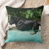 水で跳んでいるジャーマン・シェパード クッション (ブランケット)