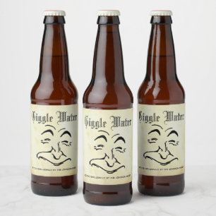 水とあなたのテキストをクスクス笑う ビールラベル