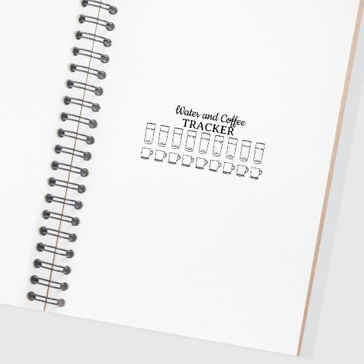 水とコーヒートラッカー、日記帳 ラバースタンプ