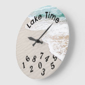 水とビーチ砂時間 ラージ壁時計 (傾斜)