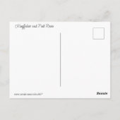 水とピンクのバラの上のカワセミ ポストカード (裏面)