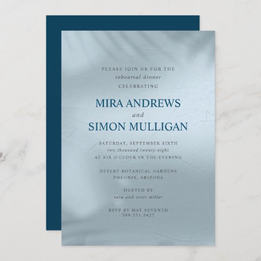 水と氷の要素リハーサルディナー 招待状 (正面/裏面)