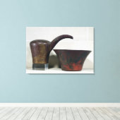 水と洗面器（銅） キャンバスプリント (インサイチュ (ウッドフロア))