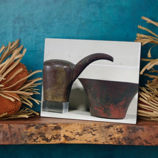 水と洗面器（銅） フォトプラーク (側面)