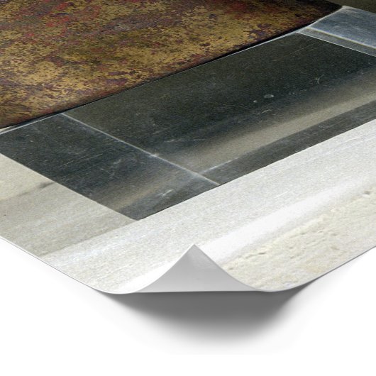 水と洗面器（銅） ポスター (角)