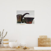 水と洗面器（銅） ポスター (キッチン)