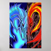 水と火の悪魔 | AIアートポスター ポスター (正面)