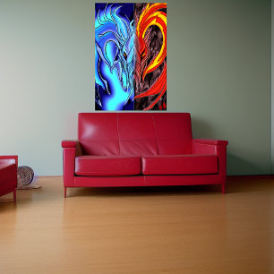 水と火の悪魔   AIアートポスター ポスター