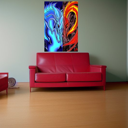 水と火の悪魔 | AIアートポスター ポスター