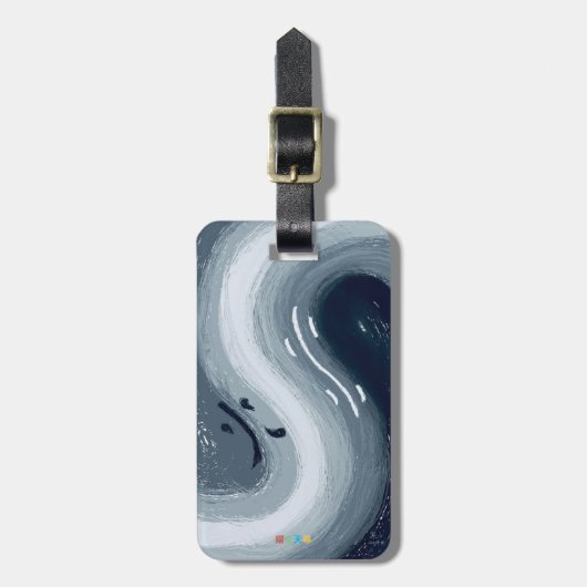 水と火はインとヤンのような調和。 ラゲッジタグ (正面縦)