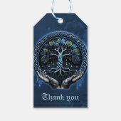 水と知恵：人生の神秘的なケルトの木 ギフトタグ (正面)