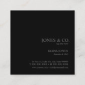 水と石の抽象芸術白黒ID793 スクエア名刺 (裏面)