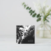 水と石の抽象芸術白黒ID793 スクエア名刺 (スタンド正面)