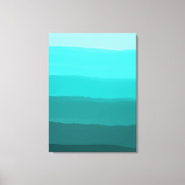 水と空の青の度数の色のストライプ キャンバスプリント