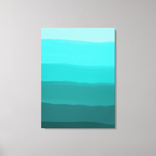 水と空の青の度数の色のストライプ キャンバスプリント (正面)