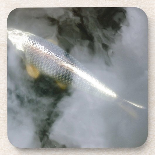 水と雲に浮かぶ銀魚 コースター (正面)