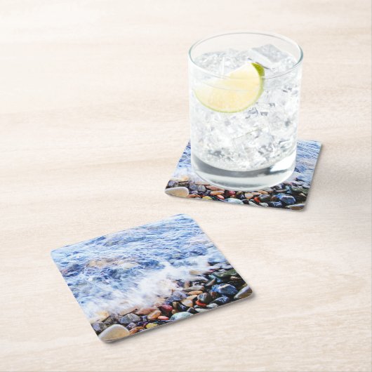 水なびく青 スクエアペーパーコースター (インサイチュ)