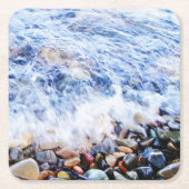 水なびく青 スクエアペーパーコースター (正面)