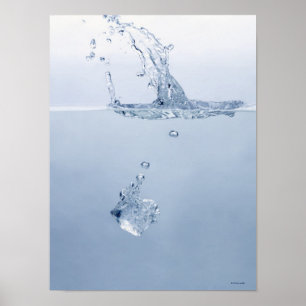 水にはねかける角氷 ポスター