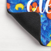 水にオレンジ色の花 マウスパッド (コーナー)