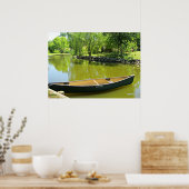 水にカヌーとサニーサマーデイ。 ポスター (キッチン)