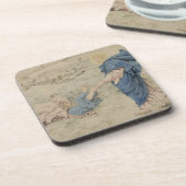 水にキリストの歩くのスケッチ(w/c紙で) コースター (左側)