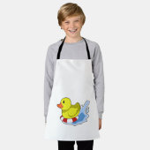 水にスイムリング付きアヒル.PNG エプロン (着用した状態)