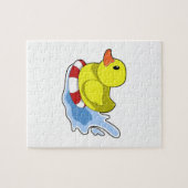 水にスイムリング付きアヒル.PNG ジグソーパズル (横)