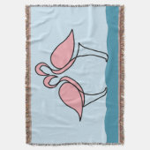 水にピンクのフラミンゴ2 スローブランケット (正面縦)