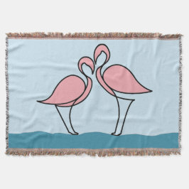 水にピンクのフラミンゴ2 スローブランケット