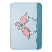 水にピンクのフラミンゴ2 バスマット (正面縦)