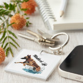 水にマリノワの顔を見せる キーホルダー (正面右)