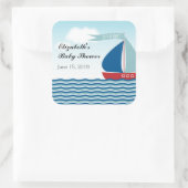 水にヨットそれは男の子、航海のなベビーシャワーです スクエアシール (バッグ)
