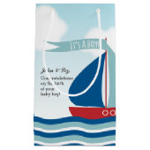 水にヨットそれは男の子、航海のな新生児です スモールペーパーバッグ (正面)