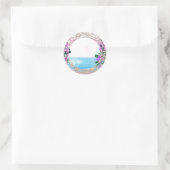 水に光がきらめくあるトロピカルステッカー ラウンドシール (バッグ)