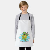 水に入った亀 エプロン (着用した状態)