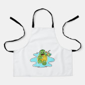 水に入った亀 エプロン (正面)