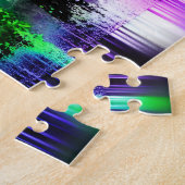 水に反射するネオンの森 ジグソーパズル (側面)