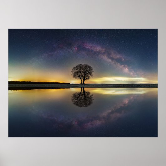 水に反射する星 ポスター (正面)