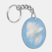 水に反射する白い羽毛 | WA，シーベック キーホルダー (正面左)